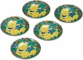 九谷焼　新品　吉田屋　小皿　5枚 九谷焼 絵変わり 八角皿揃 5枚セット 小皿 色絵 吉田屋 銘々皿